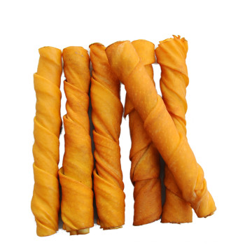 Qingdao beef flavor bone retriever rawhide braided ring dog chews